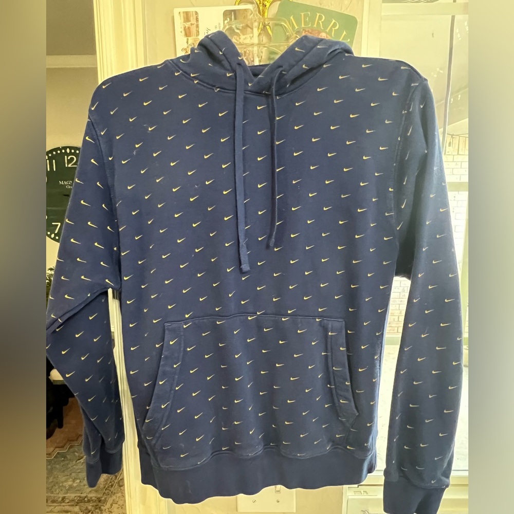 Nike Hoodie Sweatshirt Nike Logo Navy Blue Men’s Medium